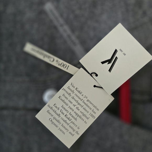 Van Kukil Celine 100% Cashmere Cardigan  Derby Grey, Organic Yarns-NWT - Picture 10 of 12